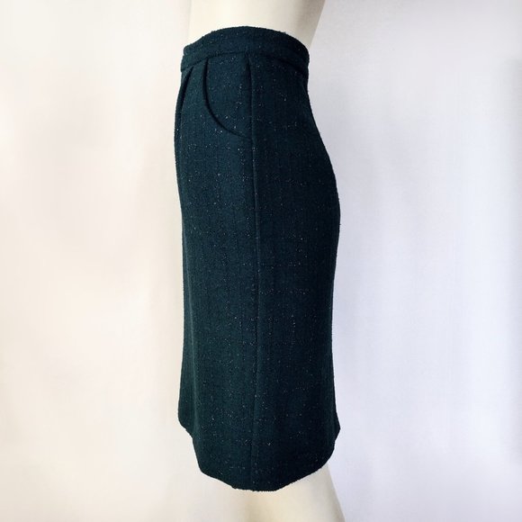 Karen Scott Green Textured High Waisted Pencil Skirt With Pockets - Picture 5 of 10